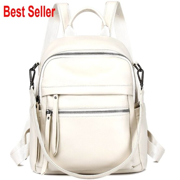 Full Grain Genuine Leather Backpack Purse Convertible  display picture 2
